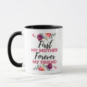 黒のFirst My Mother Forever My Friend マグカップ (左)