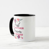 黒のFirst My Mother Forever My Friend マグカップ (正面左)