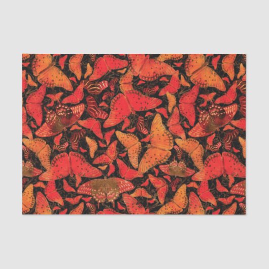 黒のFlutterbyの秋の蝶 薄葉紙 (正面)