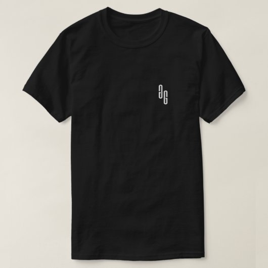 黒のGGのロゴのティー Tシャツ (デザイン正面)