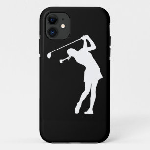 黒のGolfer Silhouette White iPhone 5の女性 11 ケース