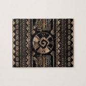 黒のHunab Kuの金ゴールド ジグソーパズル (横)