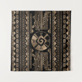 黒のHunab Kuの金ゴールド タペストリー (正面(横))