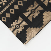 黒のHunab Kuの金ゴールド フリースブランケット (角)