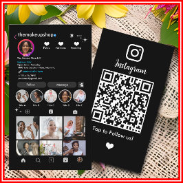 黒のInstagram QRコード 名刺