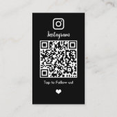 黒のInstagram QRコード 名刺 (裏面)