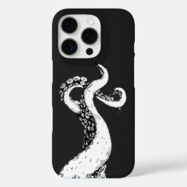 黒のiPhoneケースに描かれたタコの触手 iPhone 16 Proケース