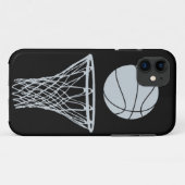 黒のiPhone 5のバスケットボールのシルエットの銀 Case-Mate iPhoneケース (裏面(横))