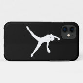 黒のiPhone 5のFastpitchのシルエットの白 Case-Mate iPhoneケース (裏面(横))