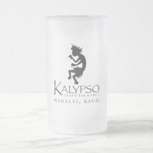 黒のKalypso Kaneのロゴ フロストグラスビールジョッキ