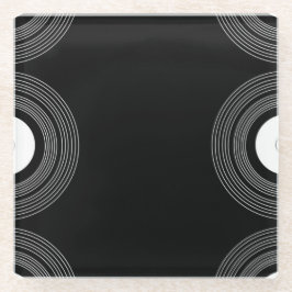 黒のLpビニル ガラスコースター