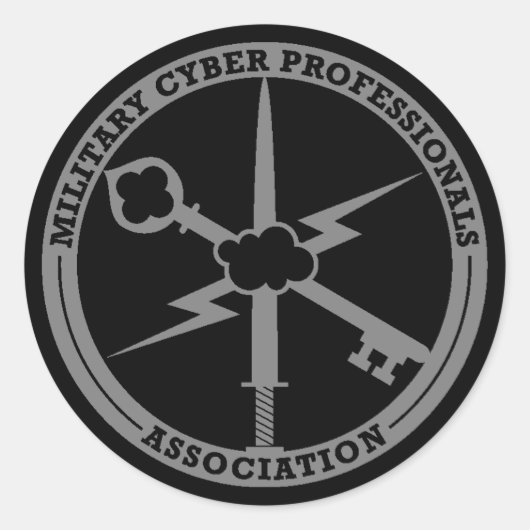 黒のMCPAロゴシール灰色 ラウンドシール (正面)