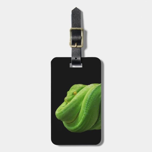 黒のMimimalistの黒い大蛇 ラゲッジタグ (正面縦)