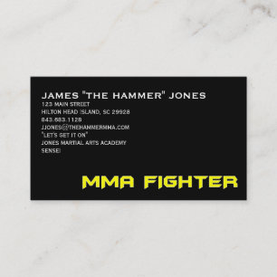 黒のMMAの戦闘機の名刺の黄色 名刺