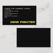 黒のMMAの戦闘機の名刺の黄色 名刺 (正面/裏面)