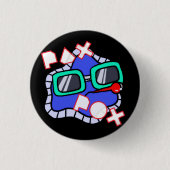 黒のPAXの膿疱性疾患ボタン 缶バッジ (正面)