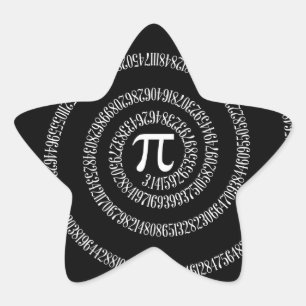 黒のPiのタイポグラフィのための螺線形 星シール