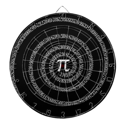 黒のPiタイポグラフィの緩和曲線 ダーツボード (正面)