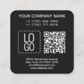 黒のQRコードからロゴカスタムの割合を追加 割引カード (裏面)