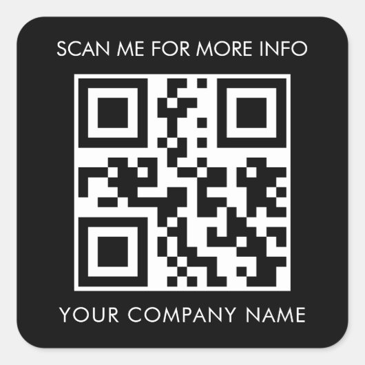 黒のQRコードシール スクエアシール (正面)