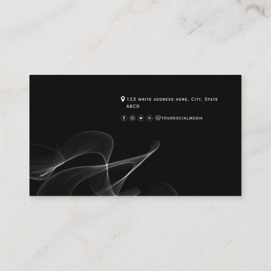 黒のQRコードモダン抽象芸術シンプルソーシャルメディア 名刺 (裏面)