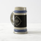 黒のQRコードロゴ | モダン業務エレガント ビールジョッキ (正面左)