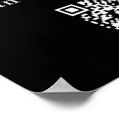 黒のQRコード ビジネス ロゴ セミナールームWi-Fi ポスター (角)
