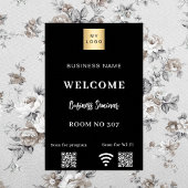 黒のQRコード ビジネス ロゴ セミナールームWi-Fi ポスター