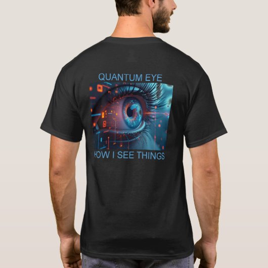 黒のQuantum Eye メンズTシャツ背面 Tシャツ (裏面)