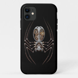 黒のSteampunkのくも iPhone 11 ケース