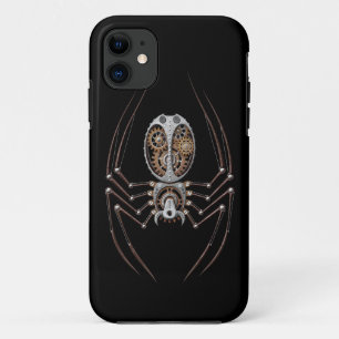 黒のSteampunkのくも iPhone 11 ケース