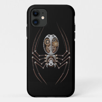 黒のSteampunkのくも iPhone 11 ケース