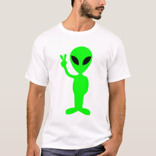 黒のTシャツの小さな緑の男 Tシャツ