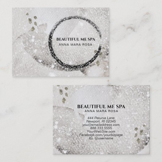 *~*黒のTaupeグリッター抽象芸術名刺 名刺 (正面/裏面)