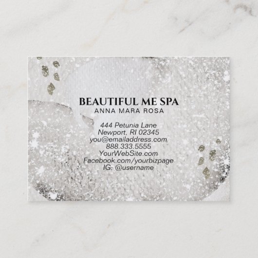 *～*黒のTaupeグリッター抽象芸術名刺 名刺 (裏面)