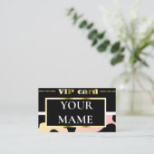 黒のvipカードと金ゴールド 名刺 (スタンド正面)