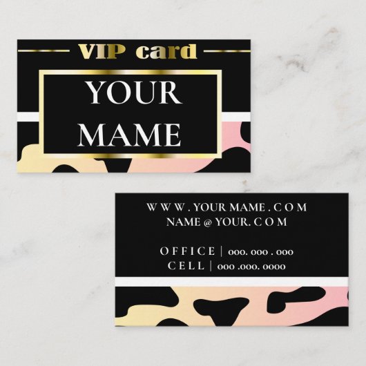 黒のvipカードと金ゴールド 名刺 (正面/裏面)