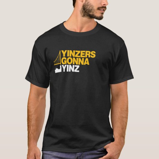 黒のYinzに行くYinzers Tシャツ (正面)