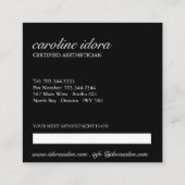 黒はっきりしたい熱い石と葉スパとマッサージ 予約カード (裏面)