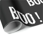 黒はっきりしたい「ブー！」 ハロウィン ラッピングペーパー (ロールコーナー)