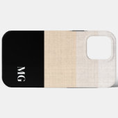 黒はっきりしたとクリームとストライプのイニシャル Case-Mate iPhoneケース (裏面 (横))