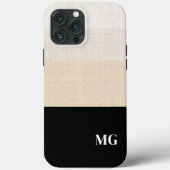 黒はっきりしたとクリームとストライプのイニシャル Case-Mate iPhoneケース (裏面)