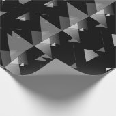 黒はっきりしたとグレーの三角形パタモダンーン、エッジ ラッピングペーパー (角)