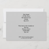 黒はっきりしたとグレー結婚の 招待状 (裏面)