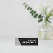 黒はっきりしたと灰色のパーソナルトレーナー スキニー名刺 (スタンド正面)