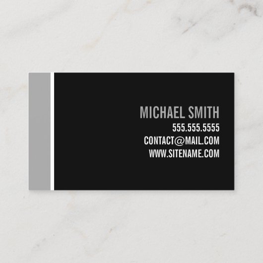 黒はっきりしたと灰色のパーソナルトレーナー 名刺 (裏面)
