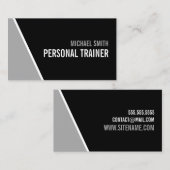黒はっきりしたと灰色のパーソナルトレーナー 名刺 (正面/裏面)