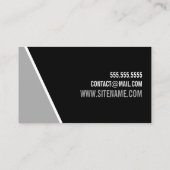 黒はっきりしたと灰色のパーソナルトレーナー 名刺 (裏面)