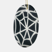 黒はっきりしたと白のクモの巣の幾何学的パターン セラミックオーナメント (右)