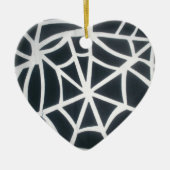 黒はっきりしたと白のクモの巣の幾何学的パターン セラミックオーナメント (正面)